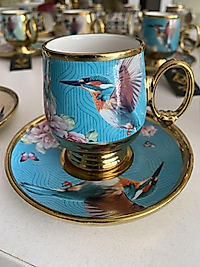 Royking Kuş Model 6 lı Porselen Kahve Fincanı