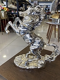 Gümüş Kaplama Şahlanan At Biblo