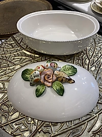 İtalyan 35cm Porselen Kapaklı Kase