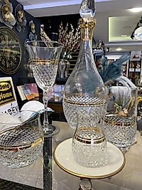 61 Parça 12 Kişilik Bohem Altın Kristal Sofra Seti